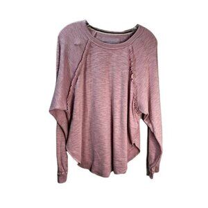 Anthropologie Pink‎ Ruffle Pullover Sweater Small